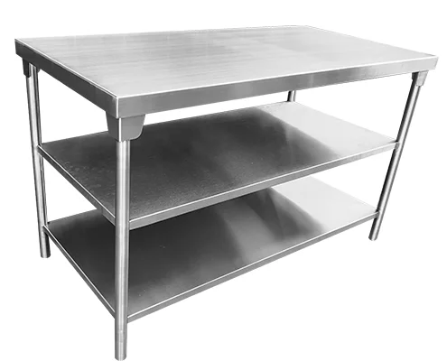 mesa-plana-con-2-entrepanos Mesas de Acero Inoxidable