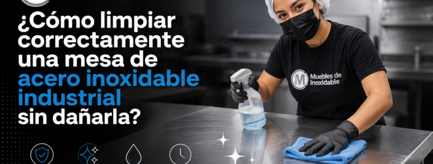 limpiar mesa acero inoxidable industrial